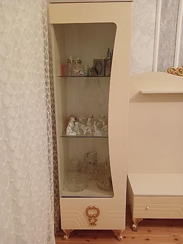 qazan mis: Qonaq otağı üçün klassik dəst – krem rəngində, qızılı dekorlu — 2