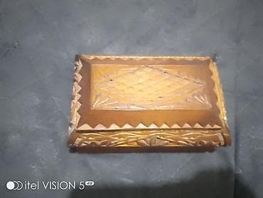 qapi dekoru: Əl oyma naxışlı taxta qutu - Material: tam taxta (təbii ağac), laklı — 1
