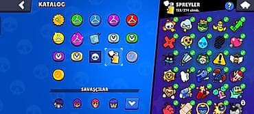 oyun qonsolu: Brawl Stars oyunu üçün hesab - Kupa: 43.558 - Gücləndiricilər, mağaza — 10