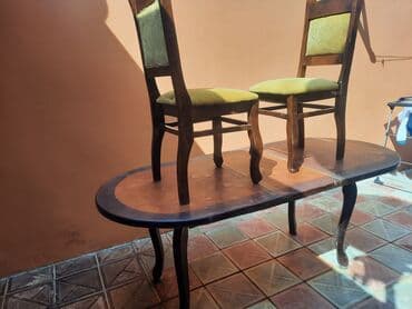 Qonaq otağı üçün, İşlənmiş, Açılan, Oval masa, 2 stul