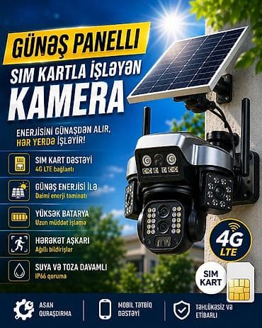 limitsiz internet modem: Günəş panelli, SIM kartla işləyən 4G LTE təhlükəsizlik kamerası - SIM — 1