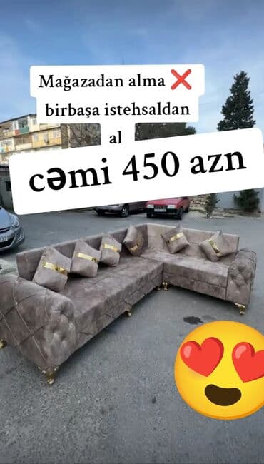 divan işlenmiş: Künc divan, Yeni, Açılmayan, Bazasız, Parça, Şəhərdaxili pulsuz çatdırılma — 1