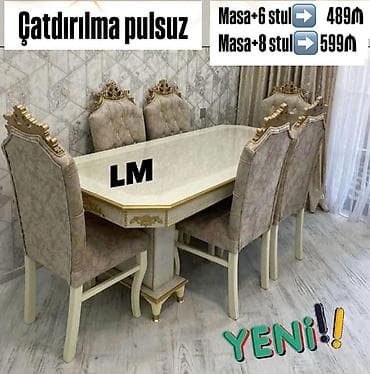 saloglu mebel gence: Möhtəşəm TACMARAL masa dəsti👑 Yüksək keyfiyyətlə Qiymət : Masa — 2