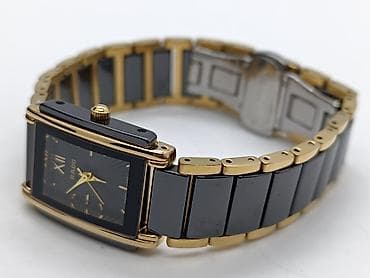 saat şamdan: RADO keramik qol saatları – klassik düzbucaqlı kasa və iki rəngli — 2