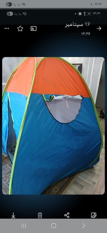 kamp cadırı: Pop-up tipiya düşərgə çadırı - Rəng: göy-sitron kənarlı, narıncı — 12