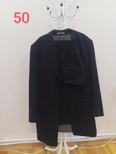 Kişi kostyumu – qara rəngdə klassik dəst - 2 parçalı: pencək və şalvar