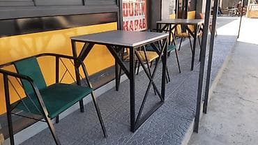 nerj stollar: Qonaq otağı üçün, İşlənmiş, Açılmayan, Dördbucaq masa, 2 stul — 3