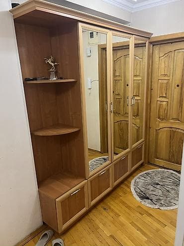 dola: 3 qapılı, Güzgülü, Qəhvəyi, Digər material, Kupe, Künc dolab — 1