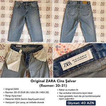 usta geyimi: Cins şalvar, Zara — 1