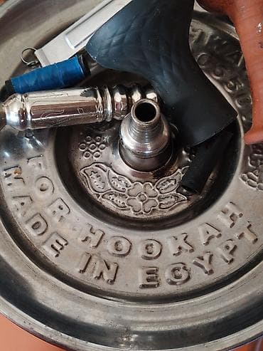 Misir Qelyani Şüşə kolba: yaşıl rəngli, üzərində Misir tematikası və — 4