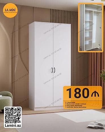 2 qapılı, Ağ, Açılan, Düz dolab — 1