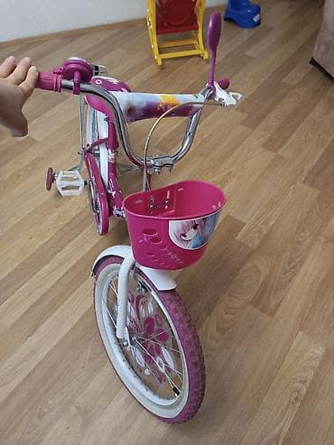 velesiped: Uşaq velosipedi – “Sweet Girl” dizaynı - Rəng: çəhrayı-ağ, floral — 2