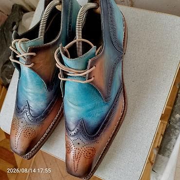 Туфли: Məhsul: Kişi dəridən broq üslublu klassik ayaqqabı - Üslub: Wingtip — 1