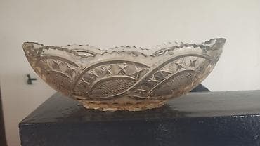 əl dreli: Şüşə/kristal ayaqlı meyvə və şirniyyat qabı 1 eded - Material: şəffaf — 7