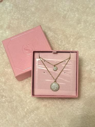 Swarovski Sublima Katlı Kolye – iki qatlı dizayn - Rəng: Ağ daşlar