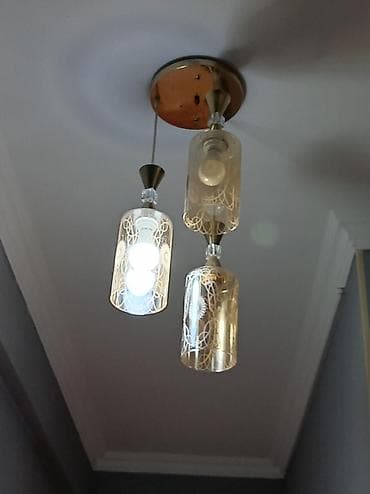 asma tavan: Çılçıraq, 3 lampa, Şüşə — 2