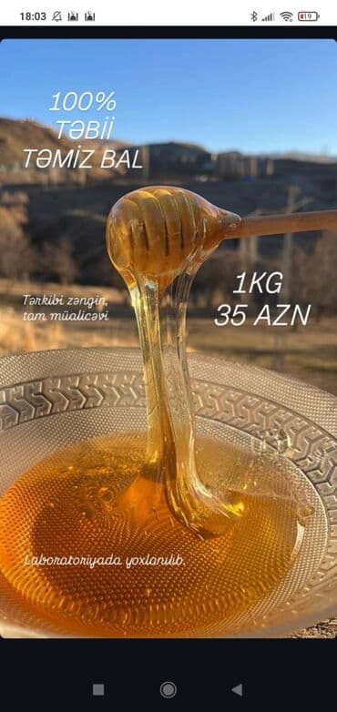 Süd məhsulları və yumurtalar: Məhsul: 100% təbii, təmiz bal - Tərkibi zəngin, tam müalicəvi olaraq — 1