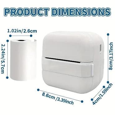 note: Mini Portativ Termal Printer (Bluetooth) Kiçik ölçülü, rahat daşınan — 2