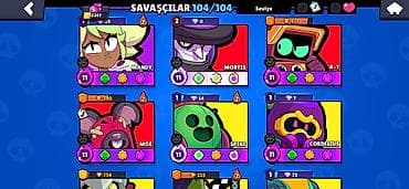 Video oyunlar və konsollar: Brawl Stars hesabı – yüksək səviyyəli, tam kolleksiya - Kupa yolu: 55 — 4
