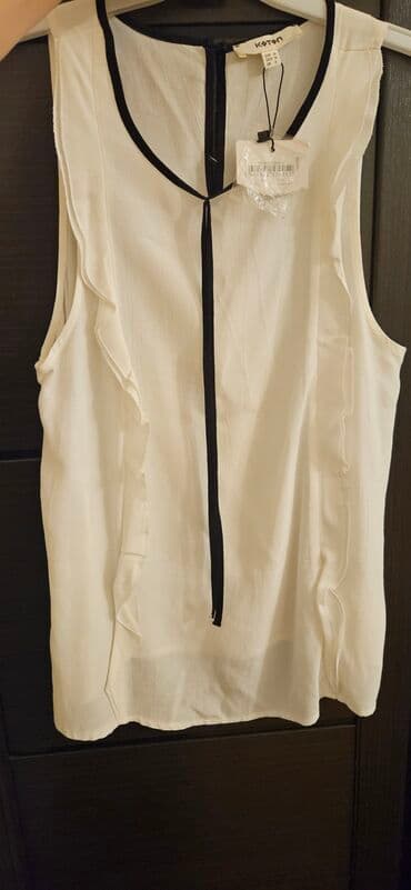 gece koynekleri: Brend: Koton Model: Qolsuz bluz - Rəng: Ağa yaxın krem, qara kontrast — 1