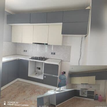 Metbex mebeli 350₼ Masa 3,5 m + 1,5m Derinlik 50 sm Shkaflar 2,8 m