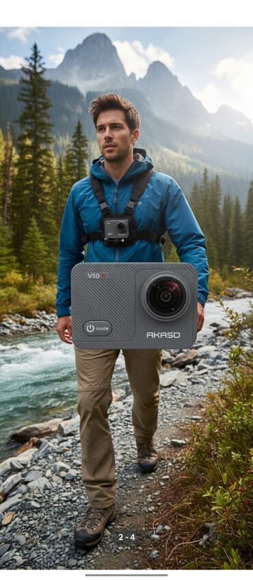 телефон fly с большим аккумулятором: AKASO V50X aksiya kamerası - Geniş bucaqlı linza, idman və səyahət — 2