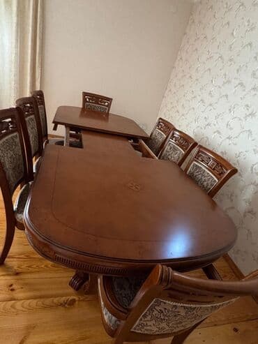 стол из массива дерева: Для гостиной, Овальный стол, 8 стульев — 6