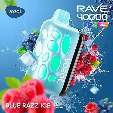 vape yag: Yagı 90% Vozol Rave 40000 – Blue Razz Ice ləzzəti olan birdəfəlik — 1