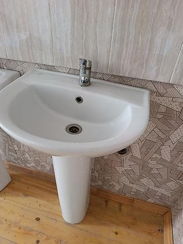 tulpan moyka: Ayaqüstü çanaq (lavabo) – keramika, klassik ağ rəng — 5