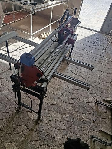 Peşəkar 45° su ilə kafel kəsmə dəzgahı - Uzun relsli, sürüşmə arabası