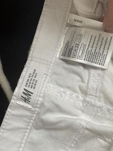 klassik şalvar: H&M uşaq ağ cins şalvar - Rəng: Təmiz ağ - Kəsim: Düz/sıx oturan — 2