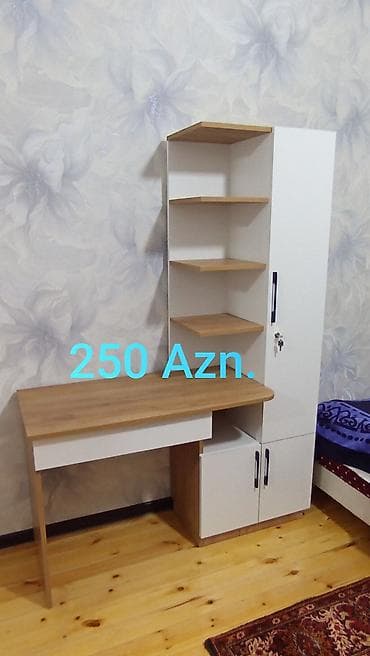 açarlı şkaf: Oğlan və qız üçün, Siyirməli, Yazı masası, Stulsuz — 3