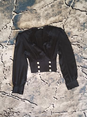 Qadın geyim dəsti – 3 məhsul 1) Qara atlas kofta - Parlaq atlas