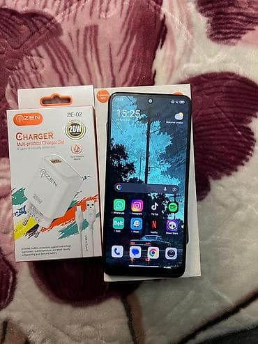 Redmi Note 12, 128 GB, rəng - Qara, Barmaq izi, Face ID