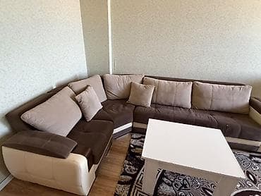 Divan – açılan, bazalı L‑şəkilli künc modeli. - Rəng: qəhvəyi-bej lalafo.az -da Divan – açılan, bazalı L‑şəkilli künc modeli. - Rəng: qəhvəyi-bej