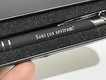 Kağızlar: Hədiyyəlik metal qələm dəsti - Qutu: Mat qara metal hədiyyə qutusu — 2