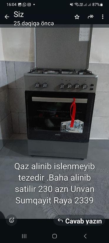 Qaz sobası Ayrıca dayanan, 4 gözlü