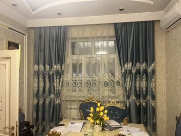 Bayraqlar: Məhsul: Pərdə dəsti – atlas teksturalı qalın pərdə + krujeva tül — 2