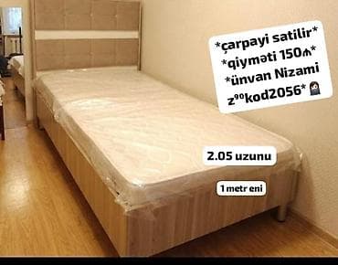 kitab refleri satilir: Çarpayı satılır. - Ölçülər: uzunluğu 2.05 m, eni 1 m - Başlıq: yumşaq — 1