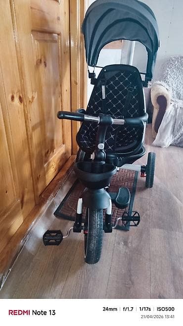 Uşaq üçtəkərli velosiped – valideyn idarəetməsi və günqoruyucu tent