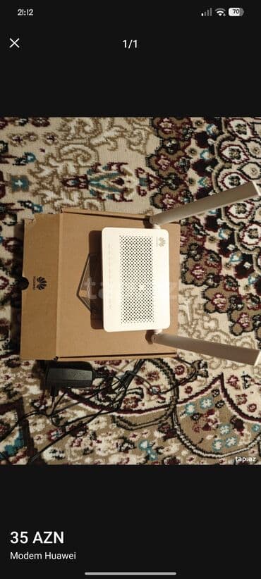 Huawei modem - Brend: Huawei - Növ: Wi‑Fi router/modem - Rəng: ağ -