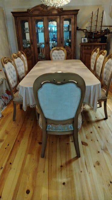 купить круглый стол в баку: Для гостиной, Б/у, Овальный стол, 8 стульев — 4