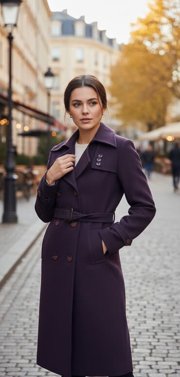 Бусы: Пальто, цвет - Фиолетовый — 1