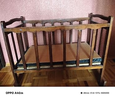 usag ucun: Taxta beşik - Material: Möhkəm ağac konstruksiya - Rəng: Tünd qəhvəyi — 1