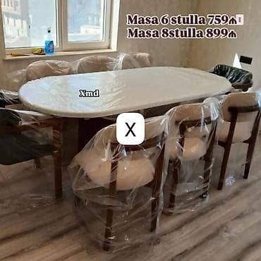 Oval formal yemək dəsti – masa və stullar komplekti. - Masa: oval lalafo.az -da Oval formal yemək dəsti – masa və stullar komplekti. - Masa: oval