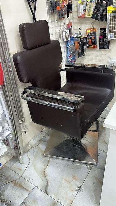 salon ucun kreslolar: Bərbər/kosmetoloji kreslo - Rəng: tünd qəhvəyi - Material: asan — 1