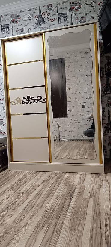 pol kraskasi: Yeni, 2 qapılı, Güzgülü, Bej, Digər material, Kupe, Düz dolab — 3