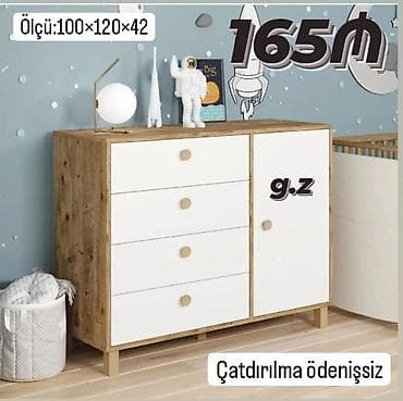 Uşaq otağı üçün şkaf-komod - Ölçü: 100 × 120 × 42 sm (şəkildə
