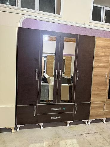 agac qapi: Yeni, 4 qapılı, Güzgülü, Bej, Digər material, Açılan, Düz dolab — 2