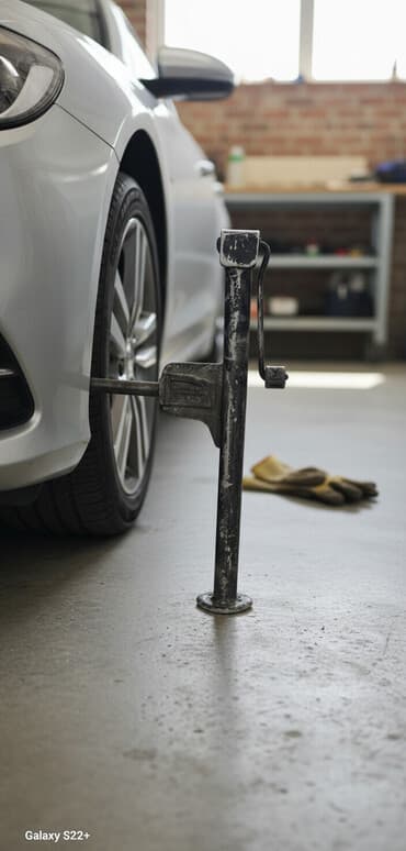 Təsviri: Avtomobil üçün mexaniki domkrat (yan qaldırıcı). Metall